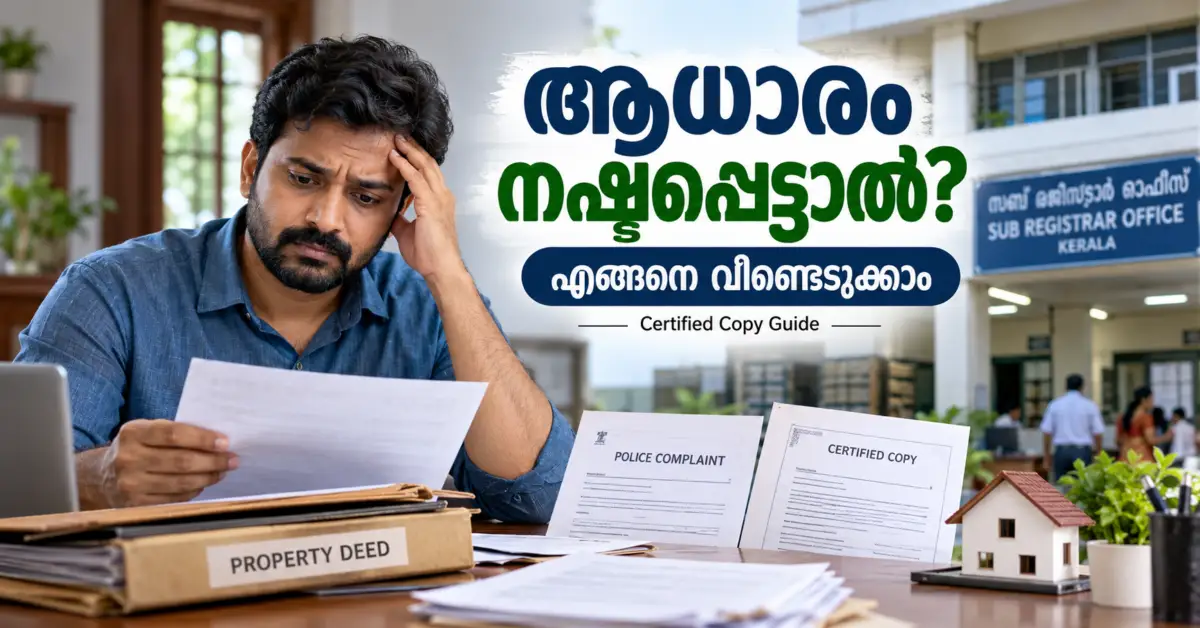 ആധാരം നഷ്ടപ്പെട്ടാൽ എന്ത് ചെയ്യണം