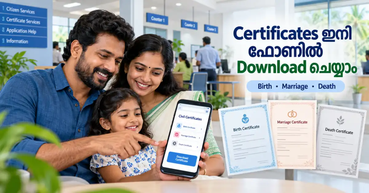 Kerala Birth Marriage Death Certificate Online Download K-SMART Guide